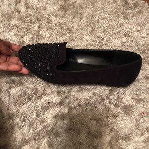 Black sparkly flats